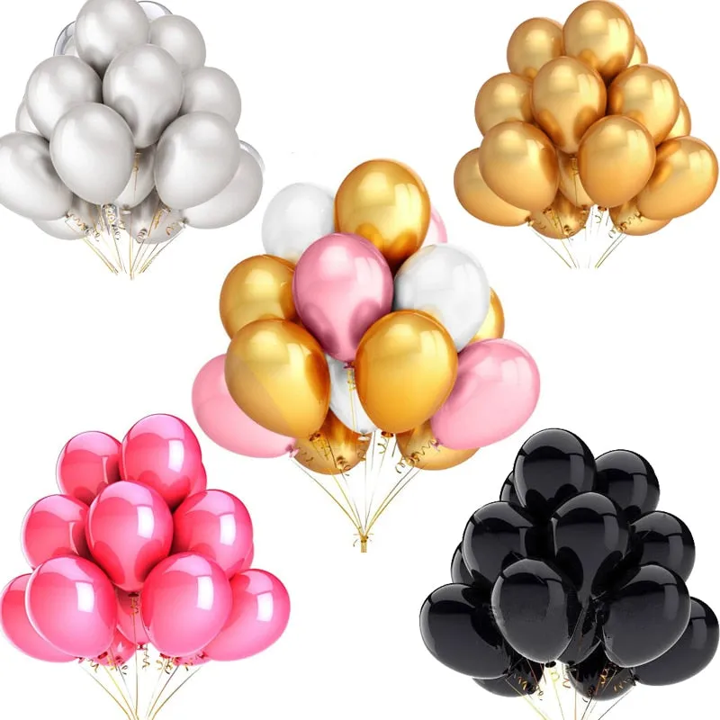 10/20/30pcs 10/12 inch Glossy Pearl Latex Birthday Party/ Wedding Colorful Balloons