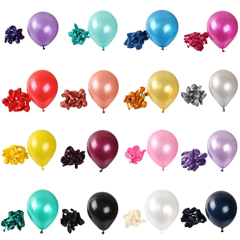 10/20/30pcs 10/12 inch Glossy Pearl Latex Birthday Party/ Wedding Colorful Balloons