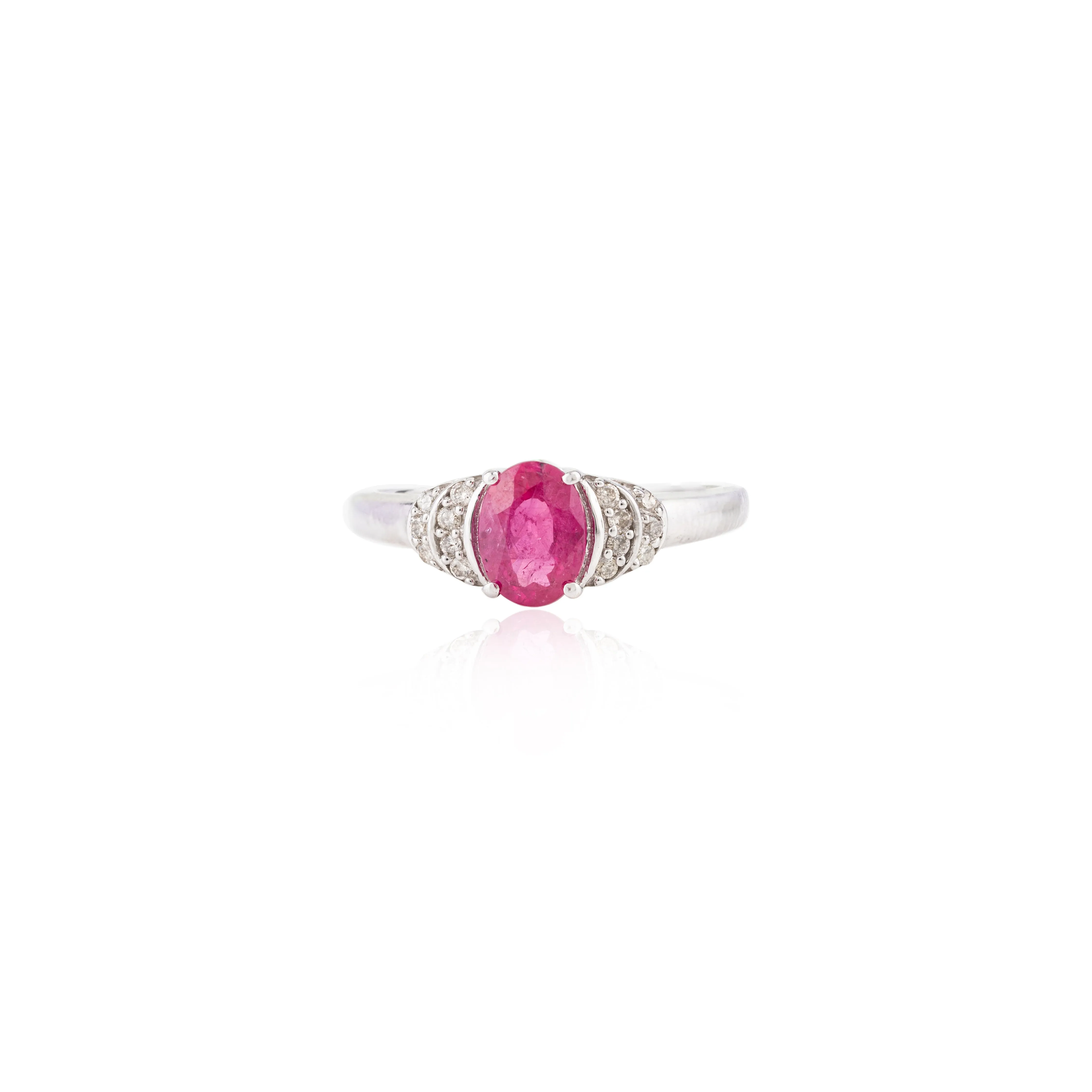 14K Gold Ruby Diamond Statement Ring