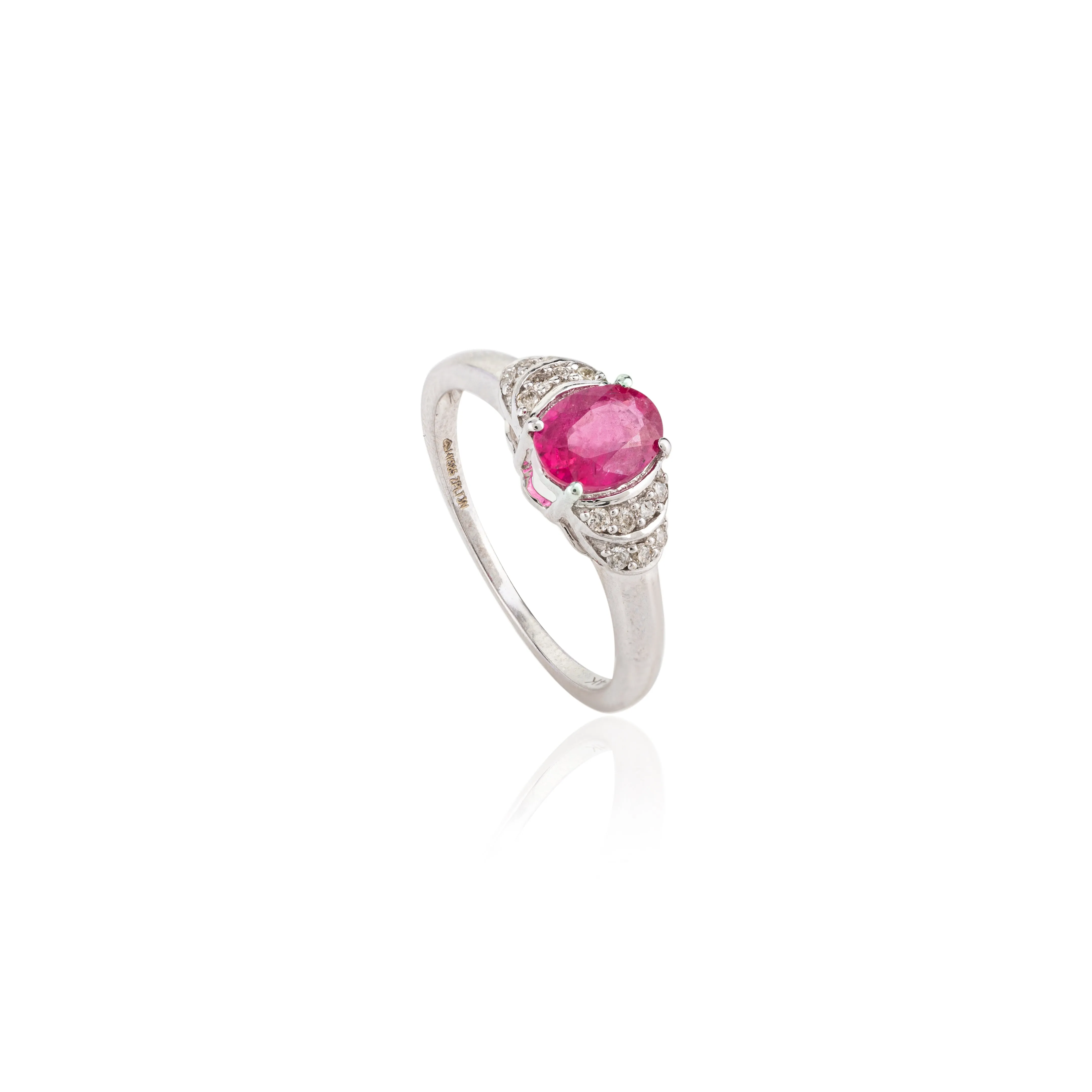 14K Gold Ruby Diamond Statement Ring