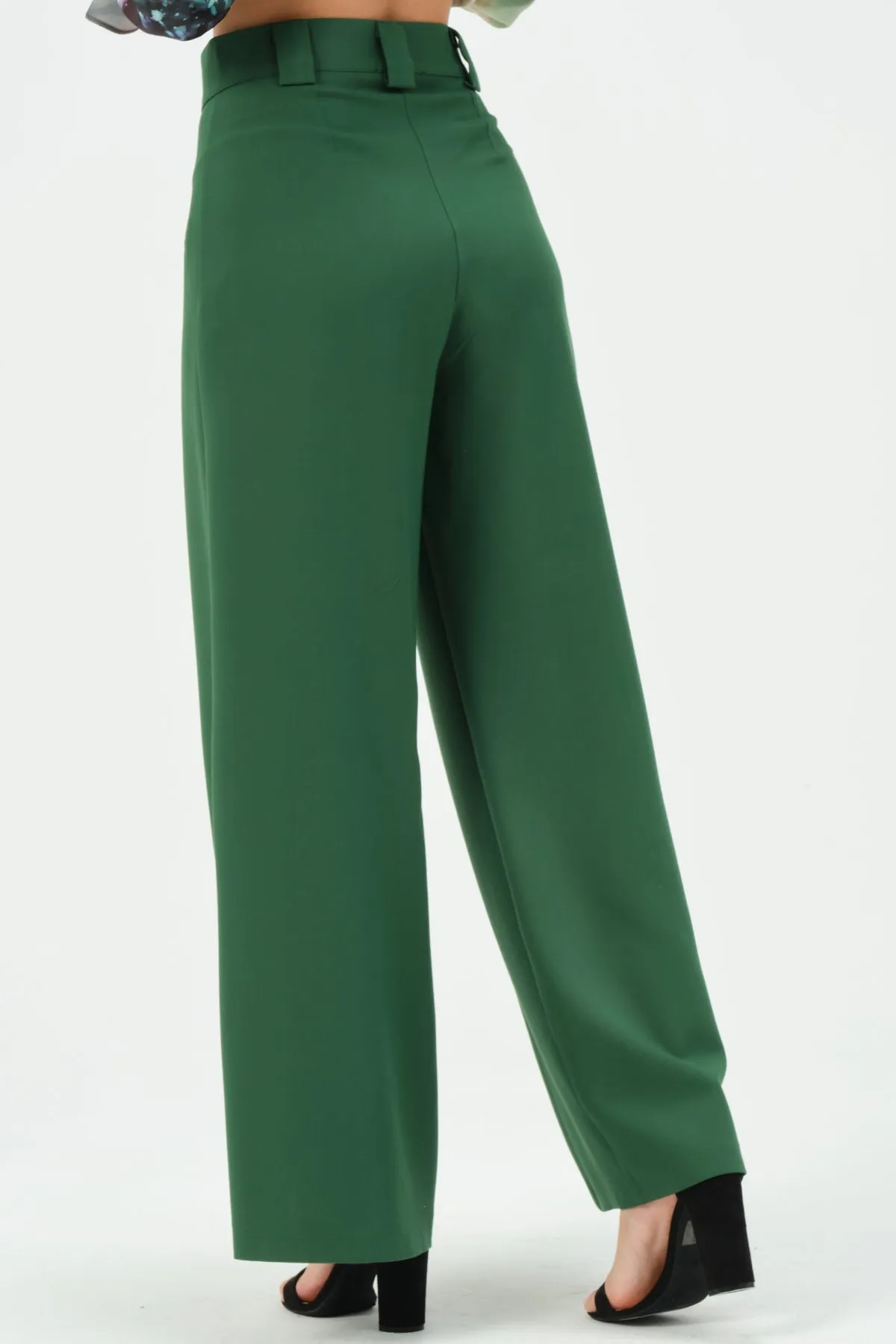 165-AlexeWide Leg Pants Green