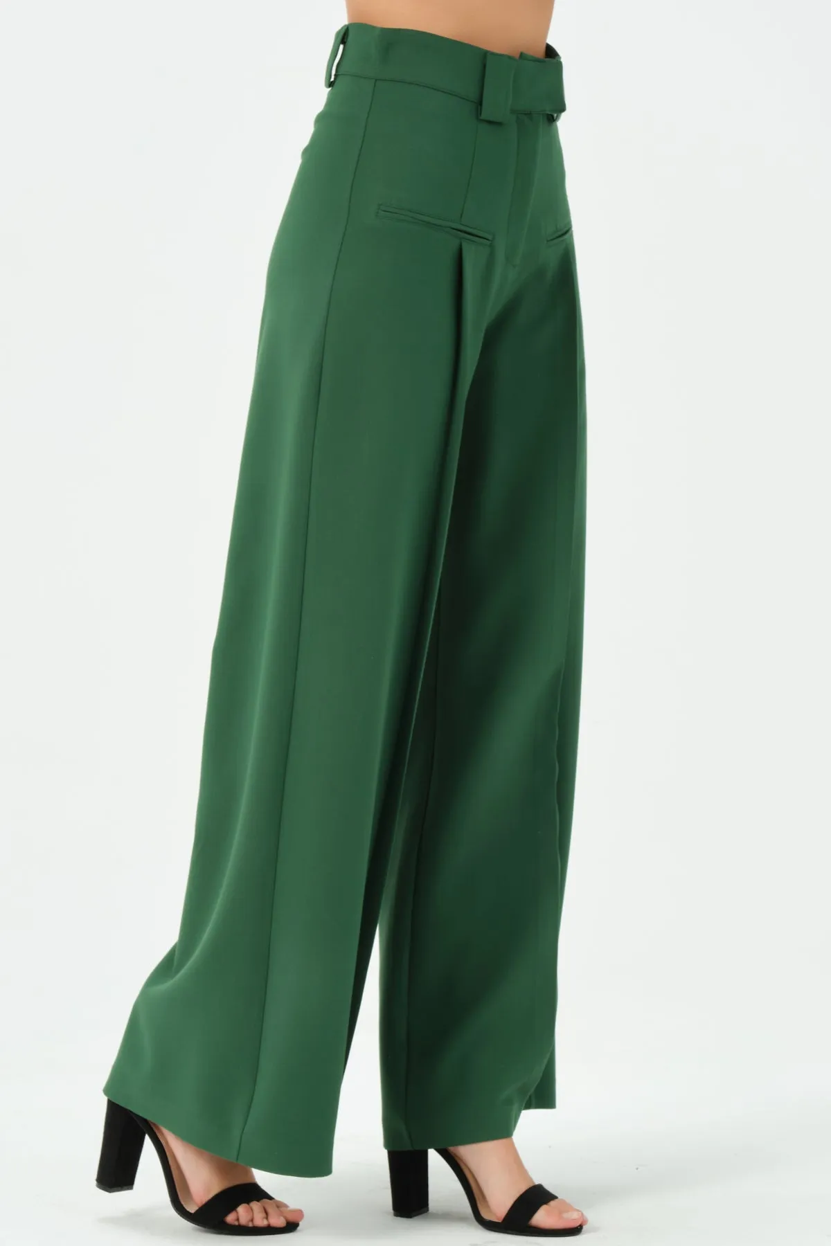 165-AlexeWide Leg Pants Green