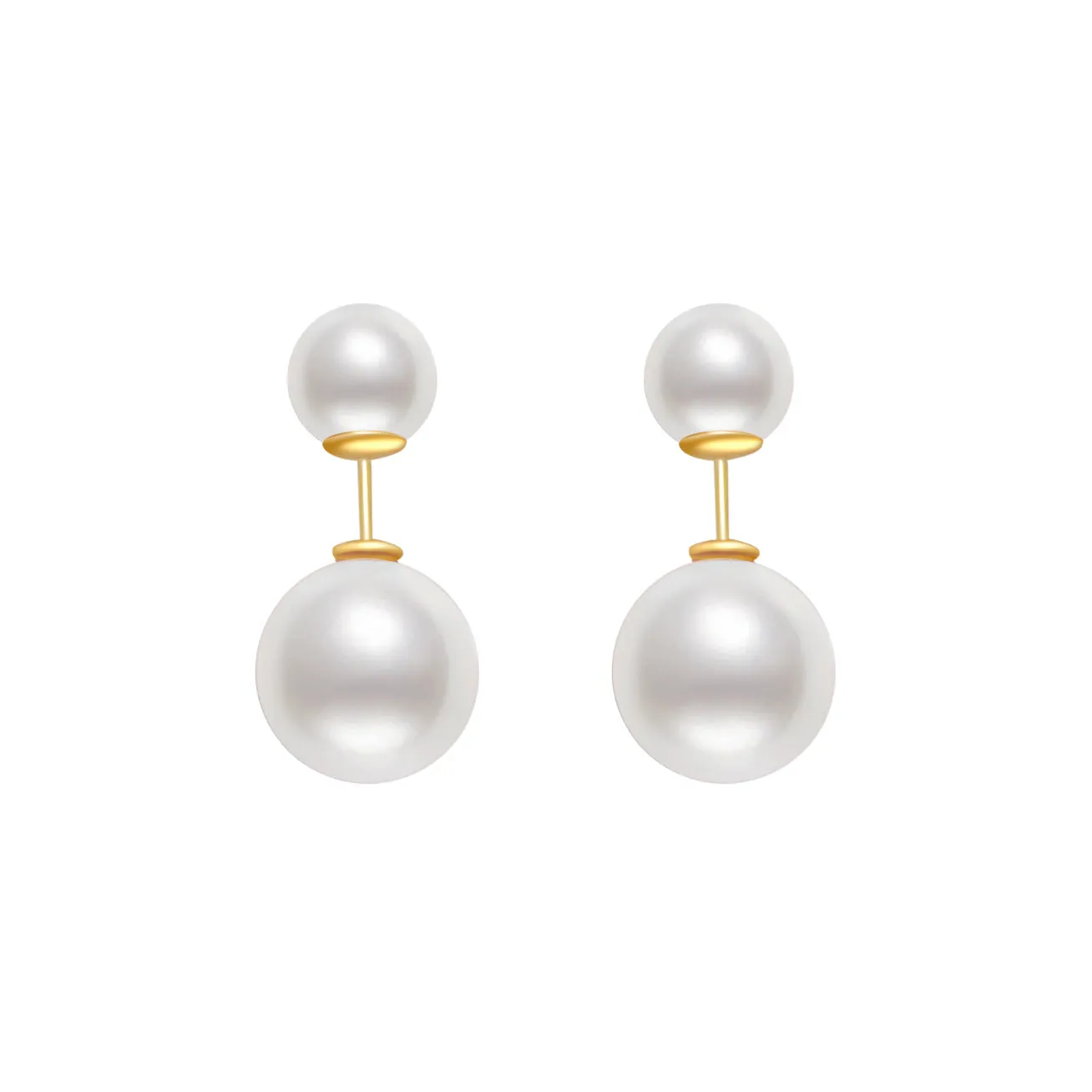 18K Solid Gold Interchangeable Freshwater Pearl Earrings KE00042 | Possibilities