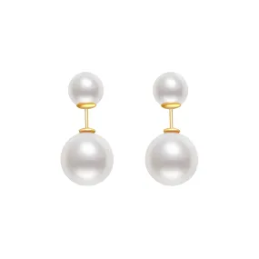 18K Solid Gold Interchangeable Freshwater Pearl Earrings KE00042 | Possibilities