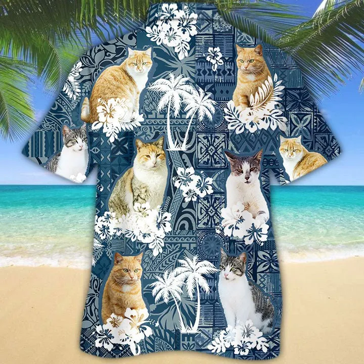 3D All Over Print Cat Hawaiian Beach Shirt For Men And Woman, Summer Aloha Cat Shirt, Cat Lover Present