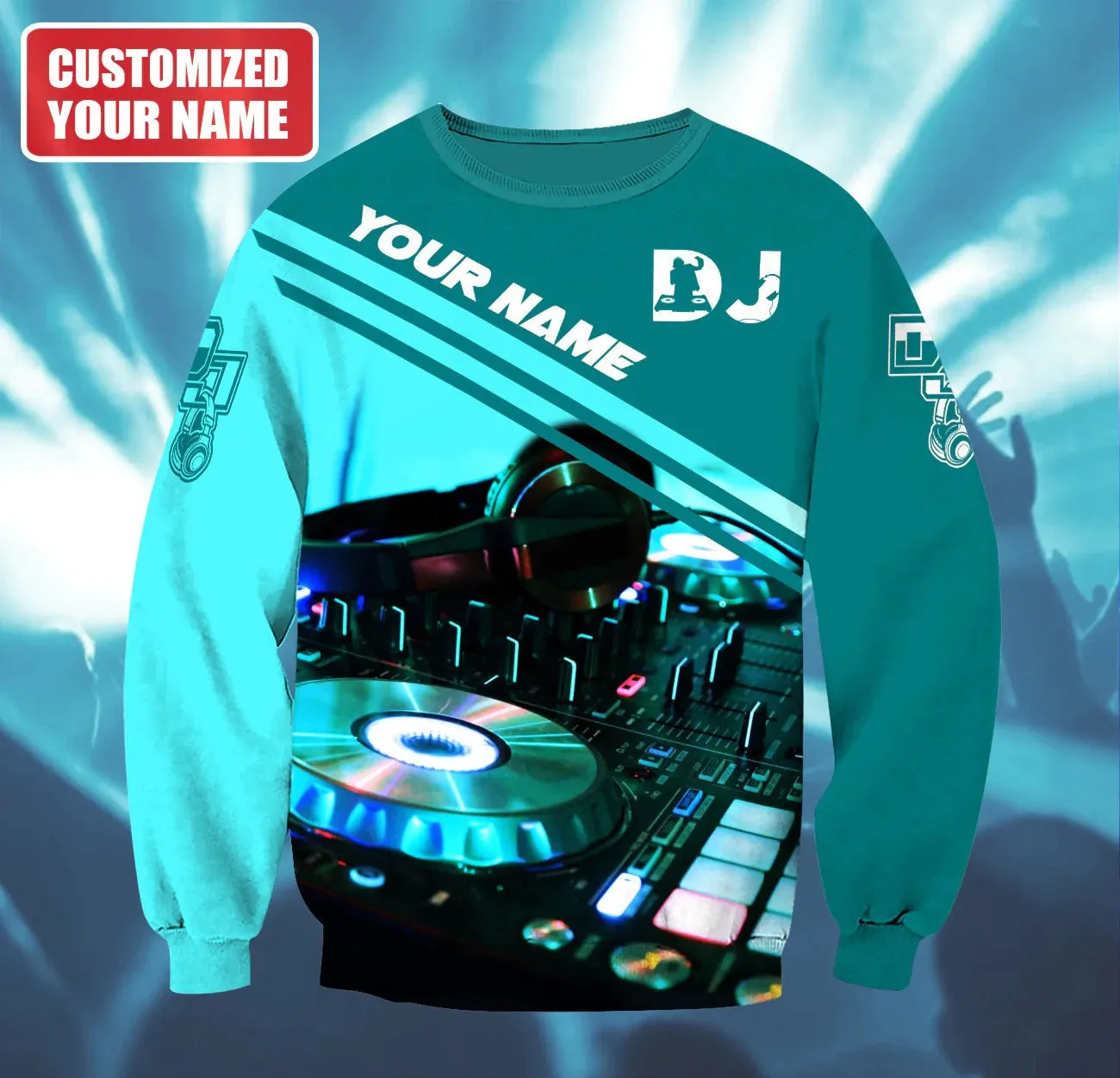 3D All Over Print DJ Hoodie Men Woman, EDM Player Shirt, Discjockey DJ 3D Zip Up Hoodie