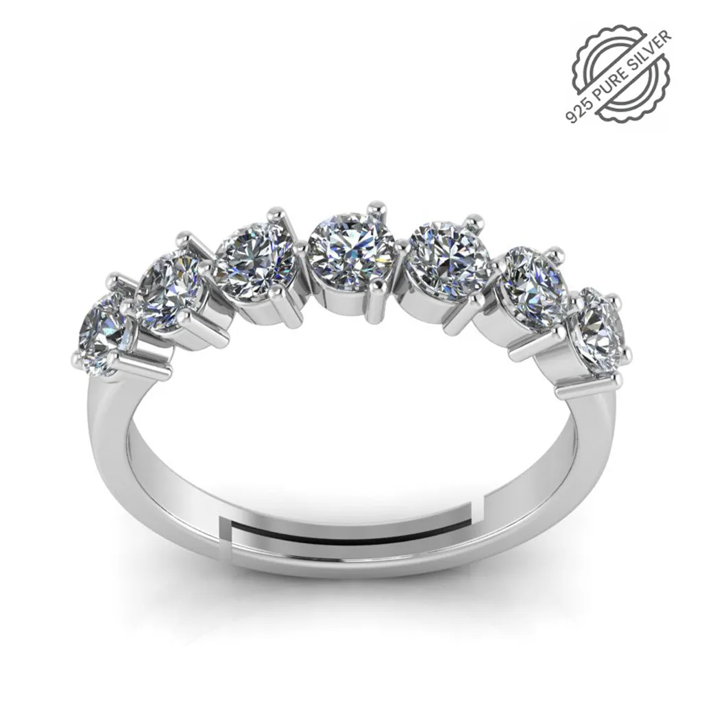 925 Sterling Silver Diamond studded minimal Ring for Women and Girls