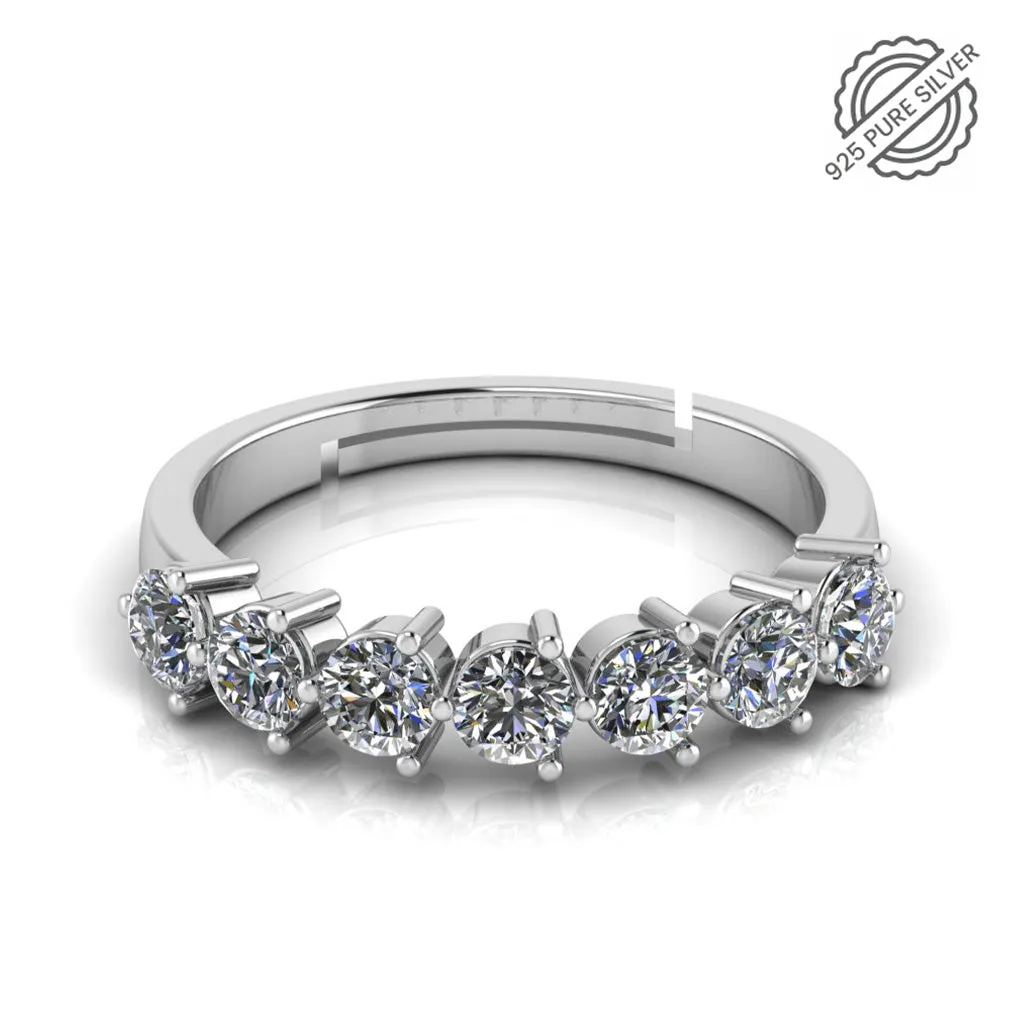 925 Sterling Silver Diamond studded minimal Ring for Women and Girls