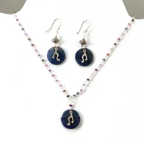 925 Sterling Silver Jewelry :  Natural Untreated BLUE SAPPHIRE Gemstone 19" Beads Necklace Drop Dangle Earring Jewelry Set