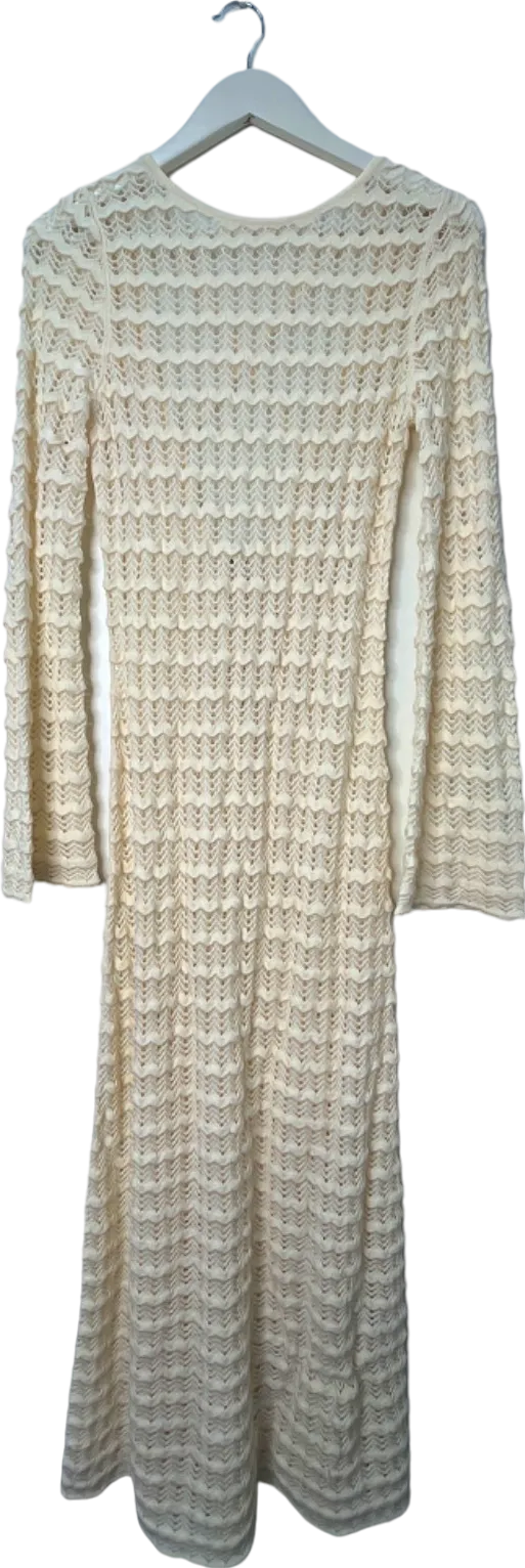 & Other Stories Cream Textured Midi Dress UK XS