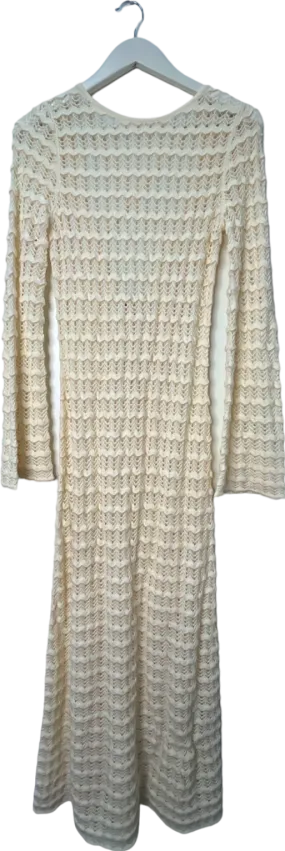 & Other Stories Cream Textured Midi Dress UK XS