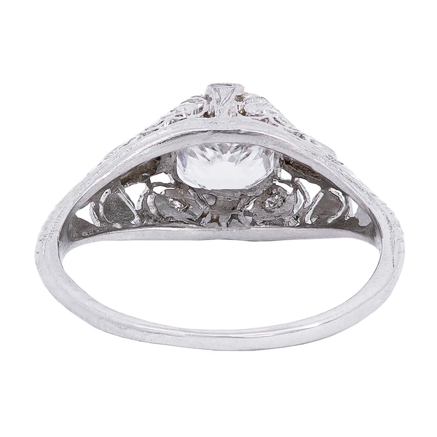 Art Deco Platinum   Diamond Engagement Ring 1.21ct