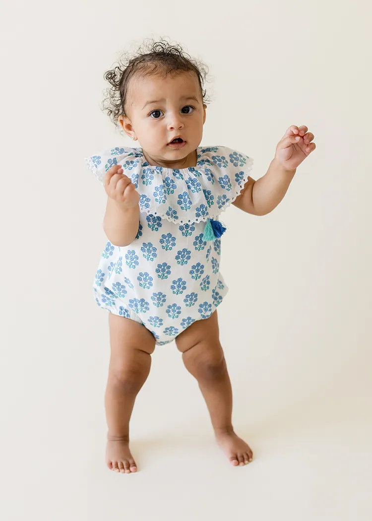 Baby Floral Romper Blueberry