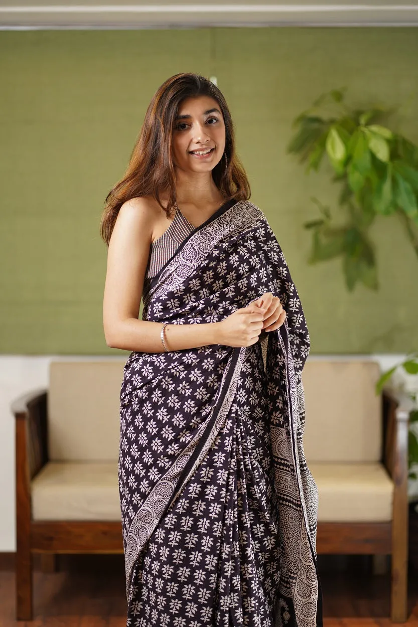 Bagh Hand Block Printed Cotton Saree