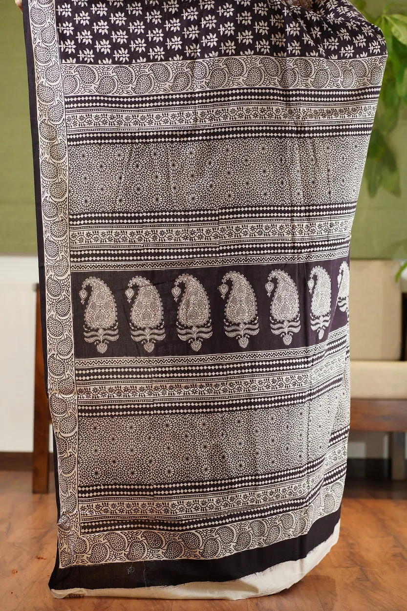 Bagh Hand Block Printed Cotton Saree