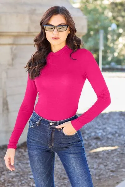 Basic Bae Mock Neck Long Sleeve Bodysuit