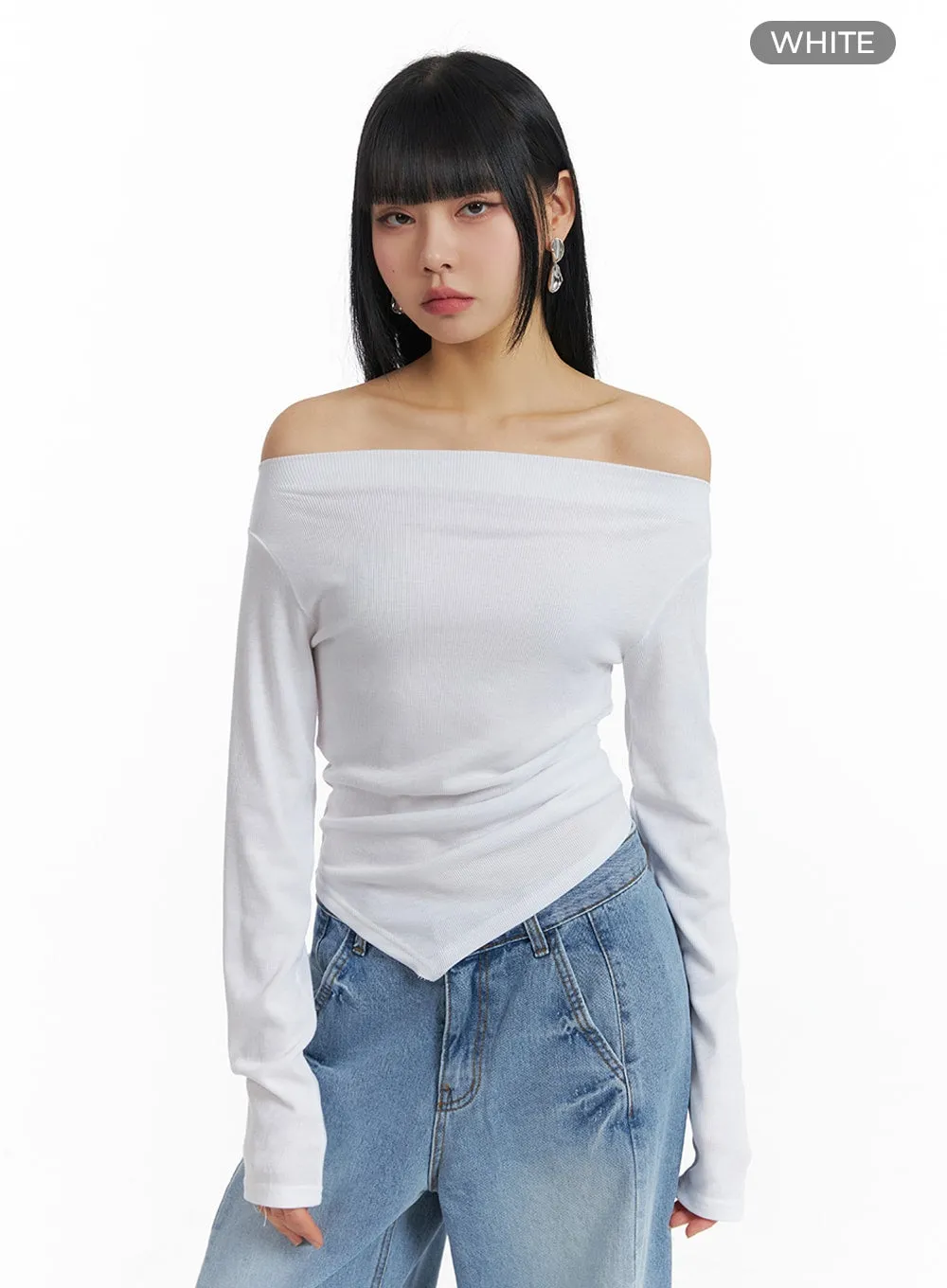 Basic Off Shoulder Long Sleeve IM414