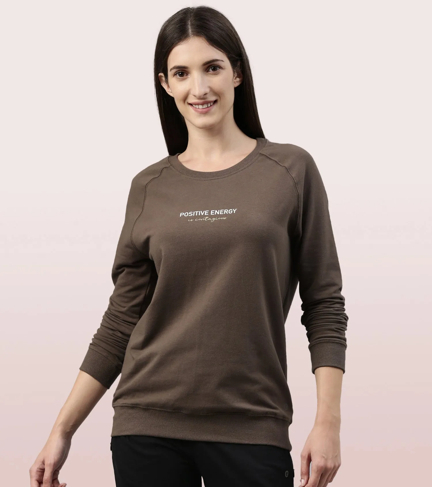 Basic Sweat | Long Sleeve Basic Pop Over Sweatshirt With Mindful Graphic