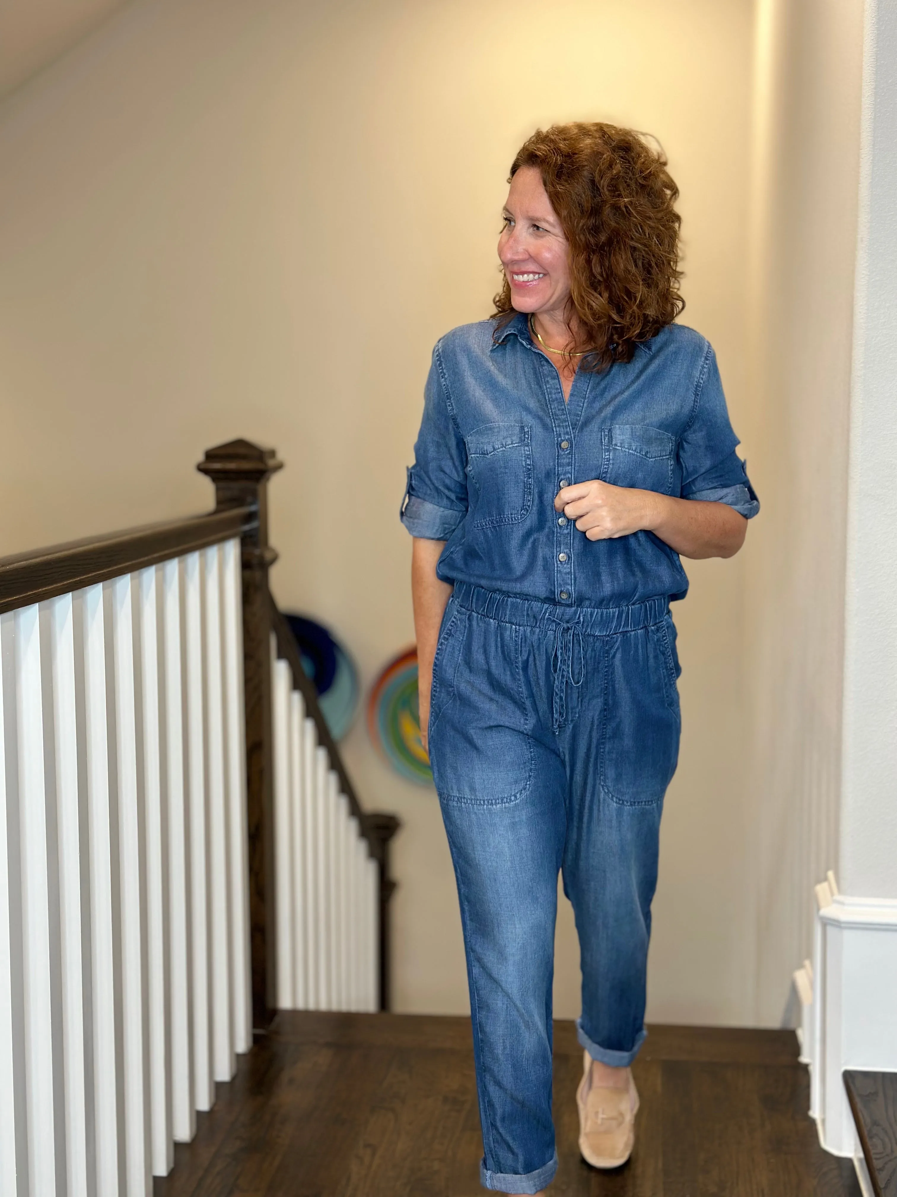 Bella Dahl Utility Jumpsuit in Dark Ombre Wash