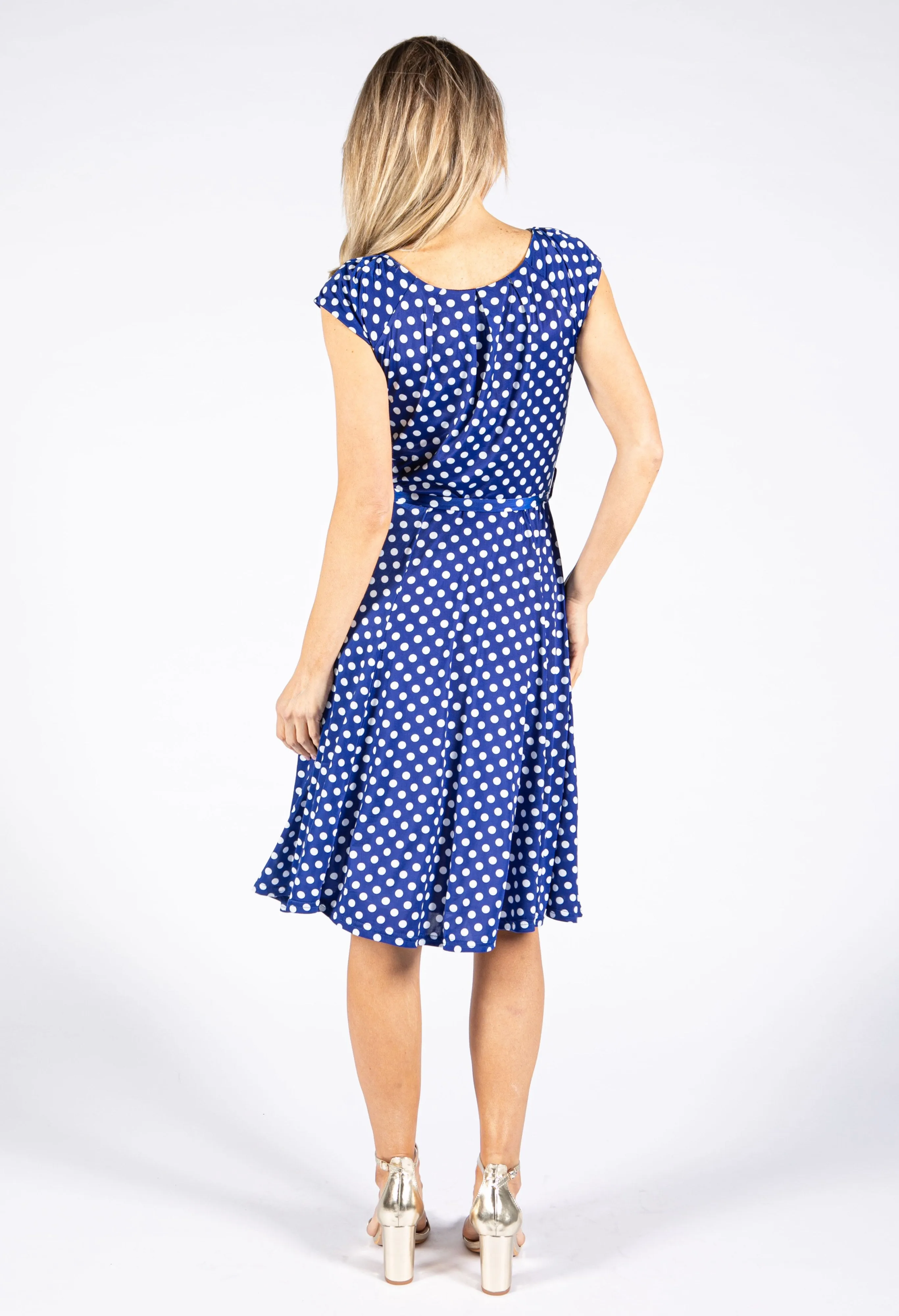 Belted Dotted Dress