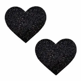 Black Malice Glitter I Heart U Pasties