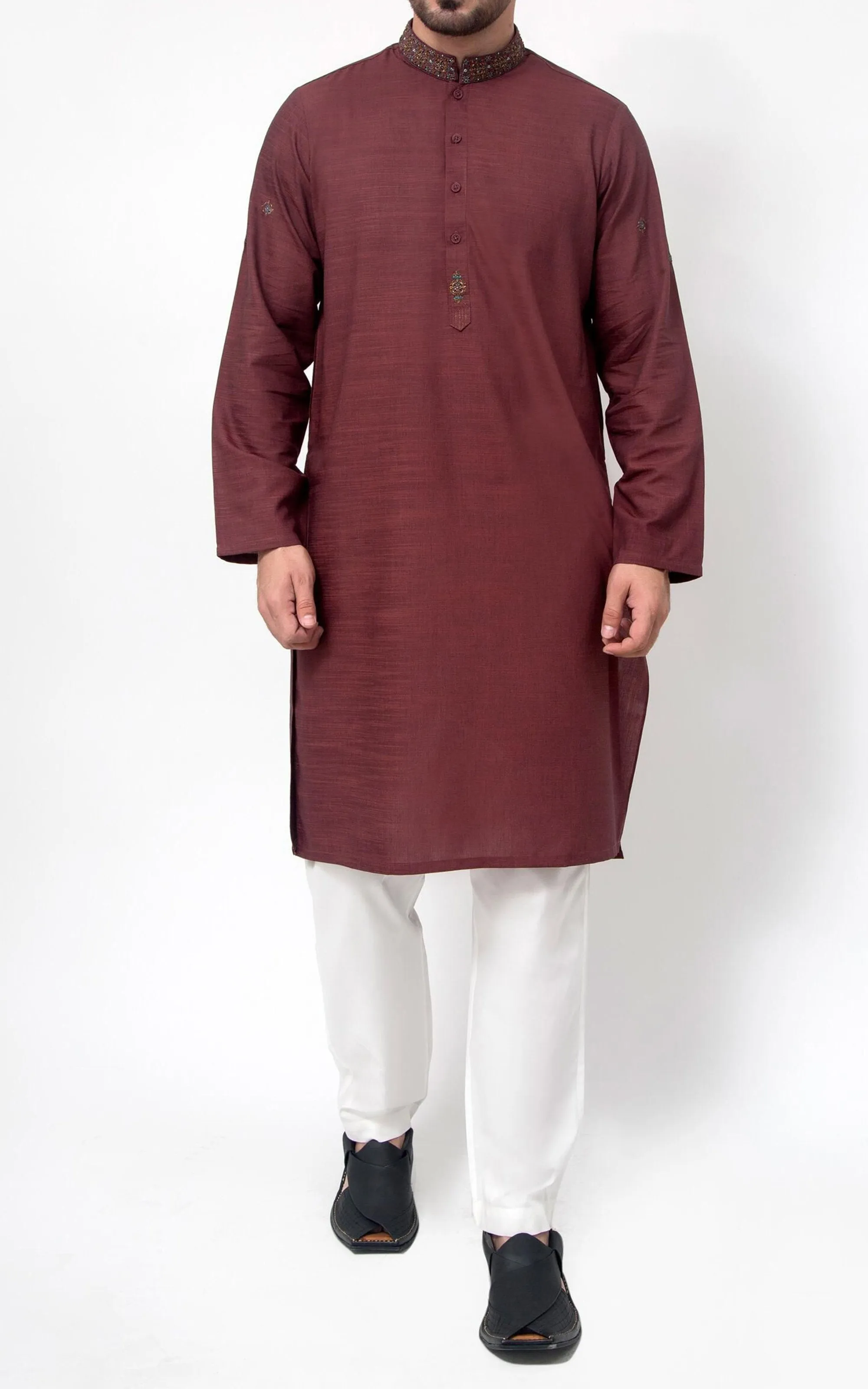 BLENDED KURTA-MAROON