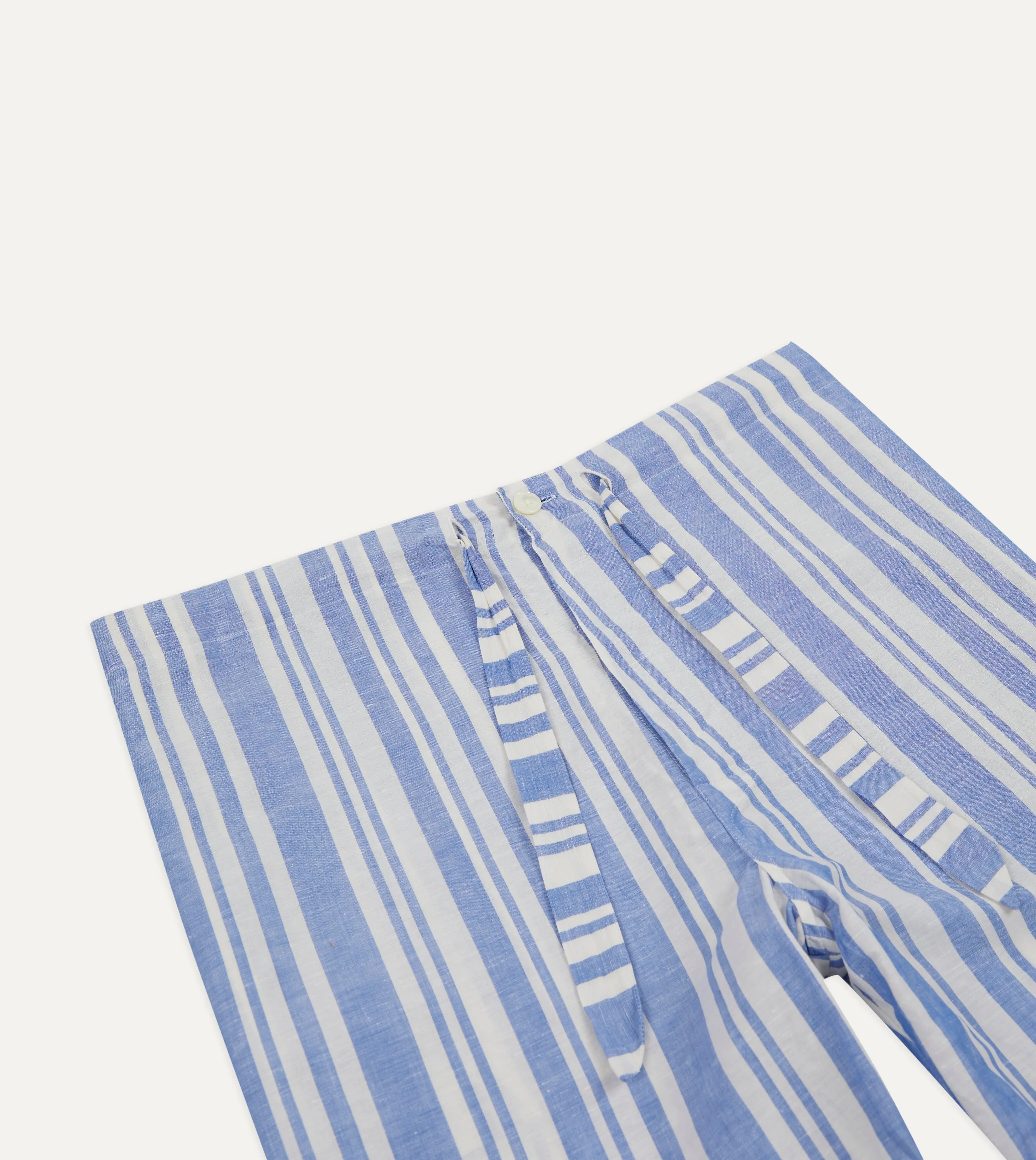 Blue and White Stripe Linen Pyjama Set