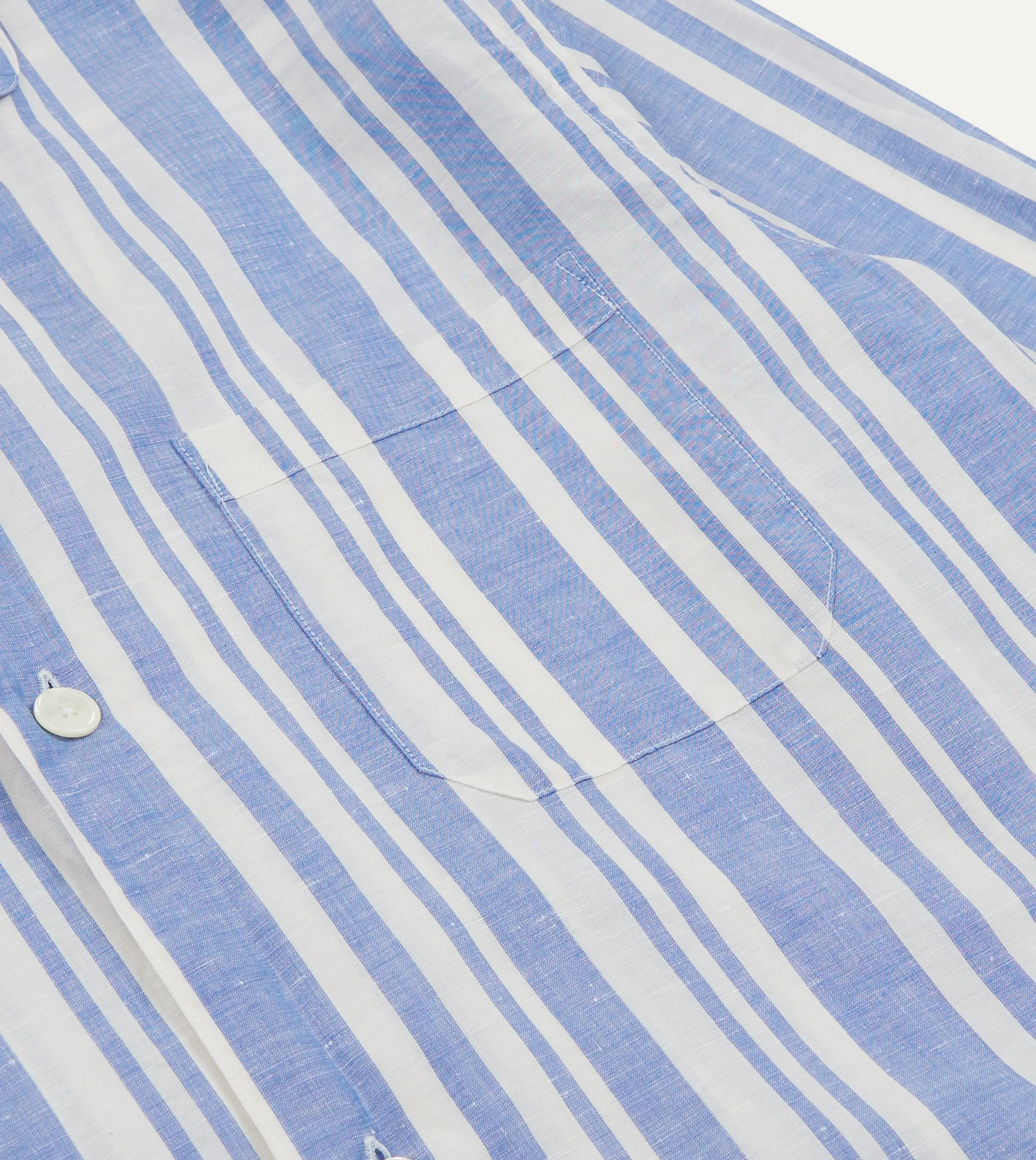 Blue and White Stripe Linen Pyjama Set