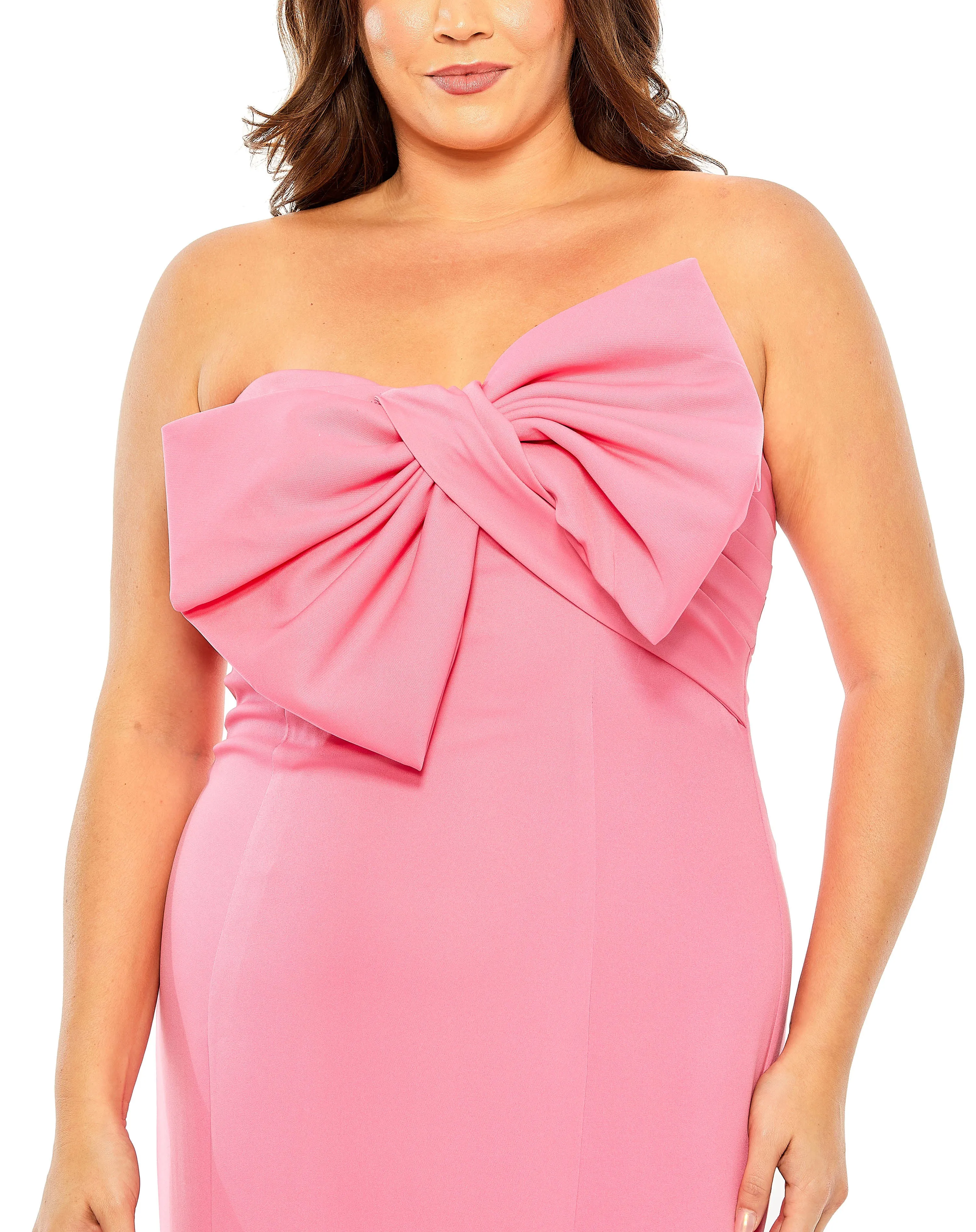 Bow Front Crepe Gown (Plus)