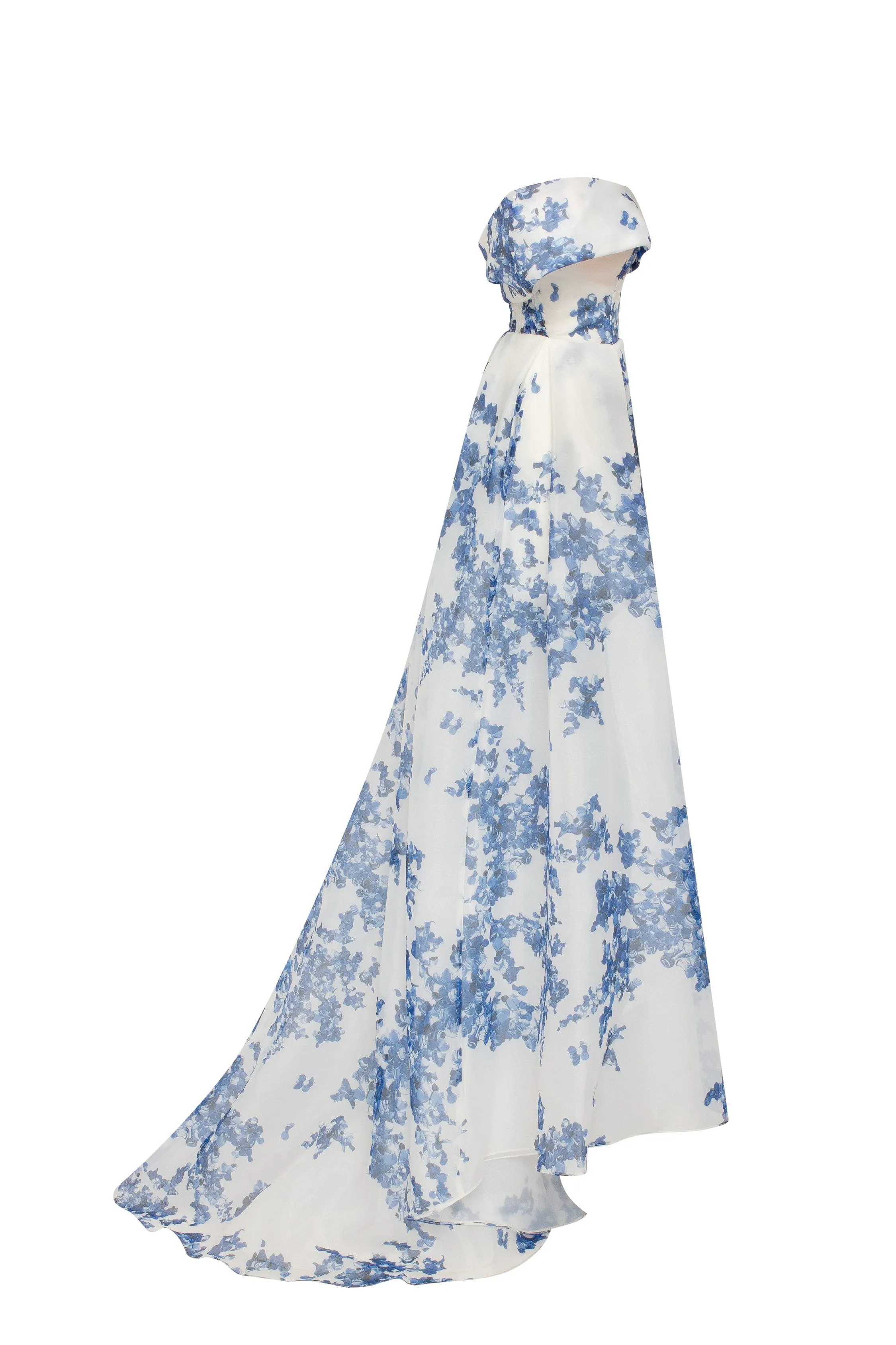 Catchy off-the-shoulder blue hydrangea maxi dress, Garden of Eden