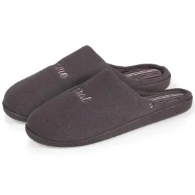 Chaussons mules Homme Gris Brodé