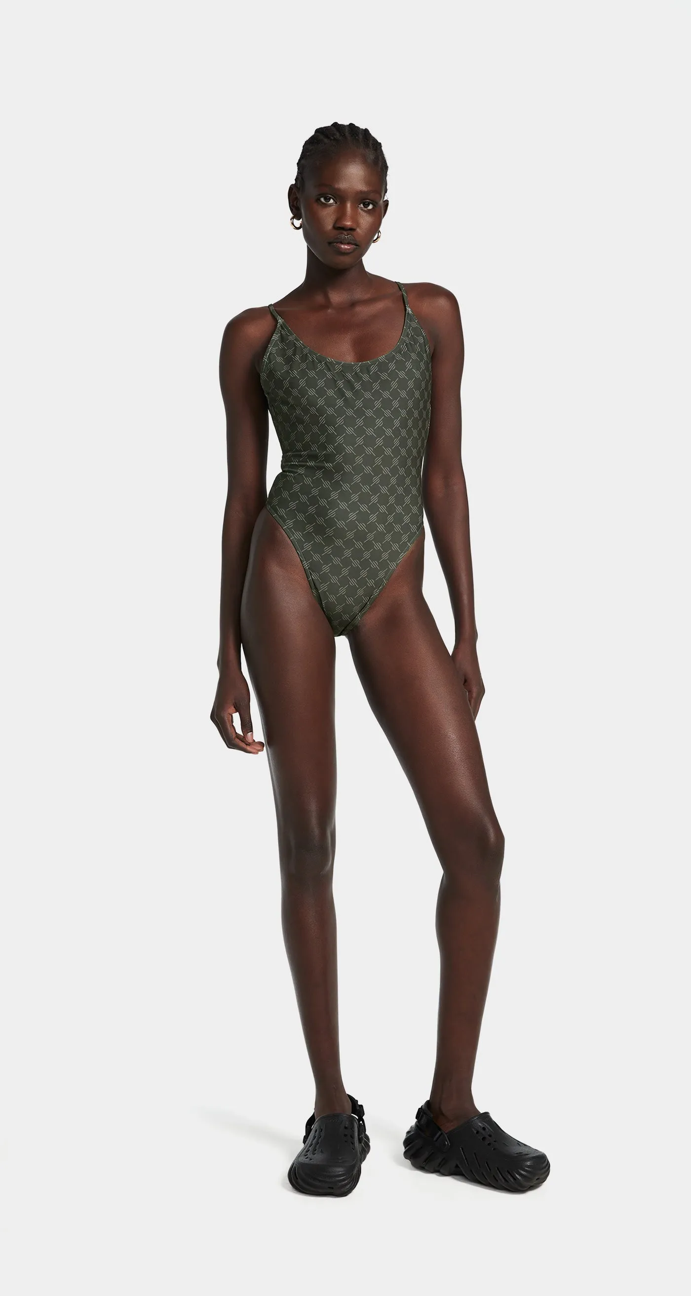 Chimera Grey Reya Monogram Swimsuit