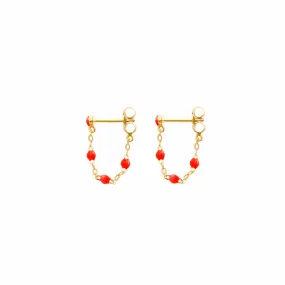 Classic Gigi Coral earrings, Yellow Gold