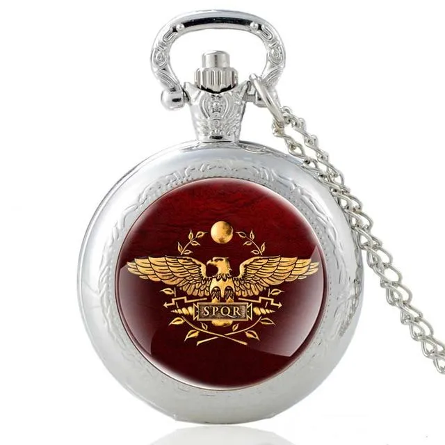 Classic Pocket Watch with Aquila Eagle of Roman Legion Symbolism