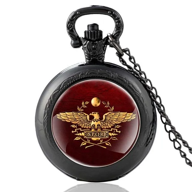 Classic Pocket Watch with Aquila Eagle of Roman Legion Symbolism