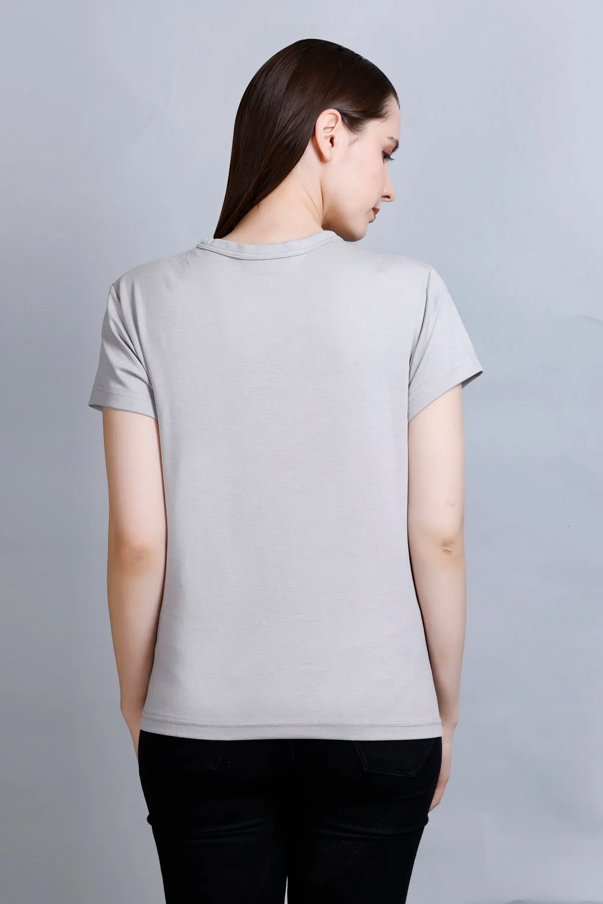 Cotton Casual T-shirts For Summers- Mid Grey (Available  In Plus Sizes)