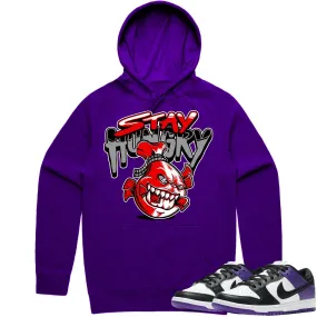 Court Purple Dunks Hoodie to Match - RED STAY HUNGRY