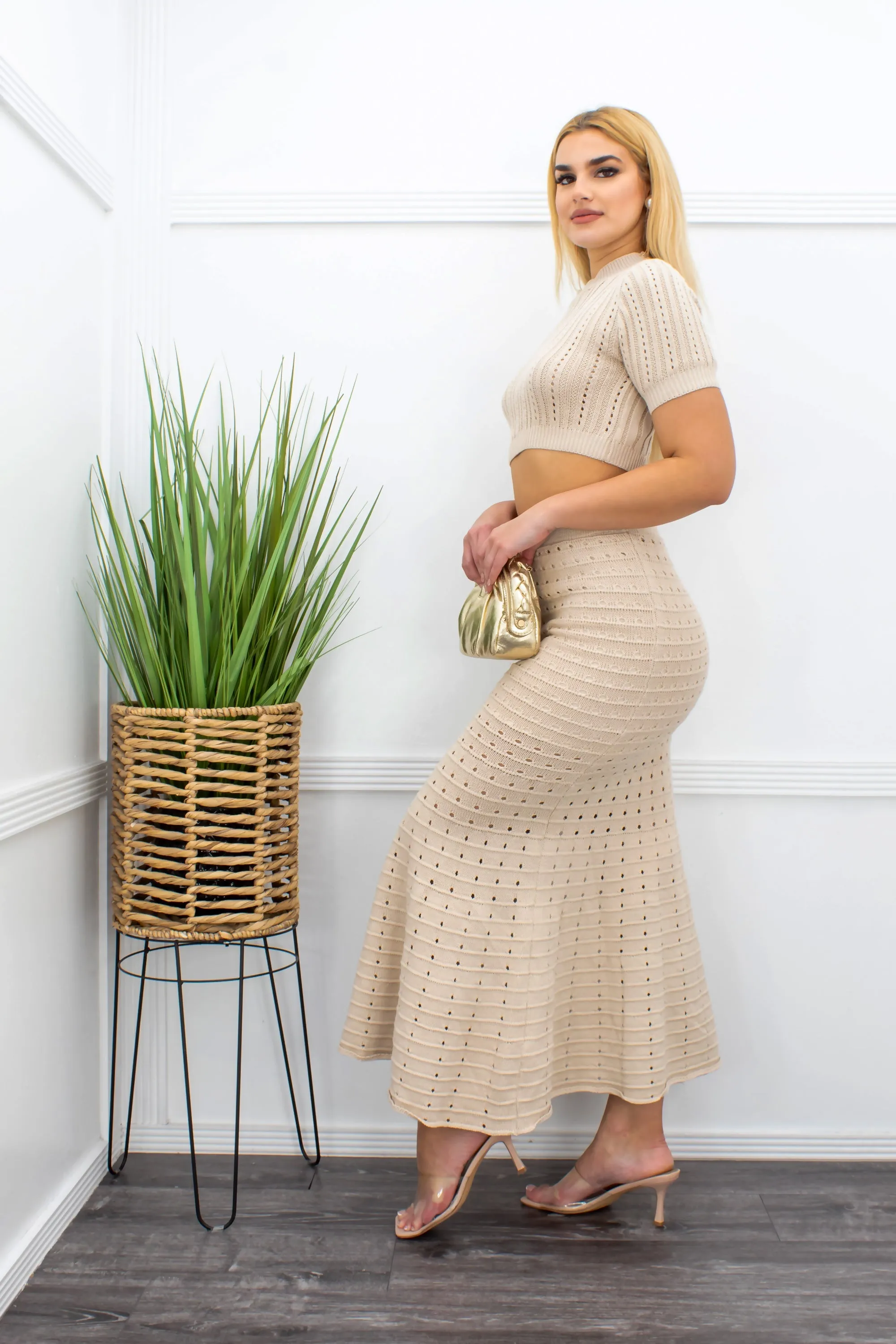 Crochet Top Maxi Skirt Set