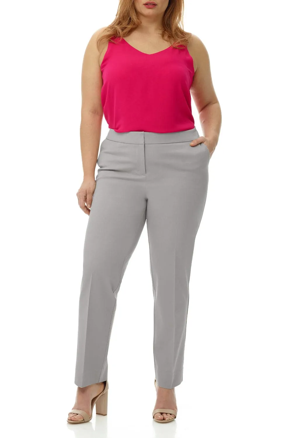 Curvy Tummy Control Work Pants with Real Front Pockets