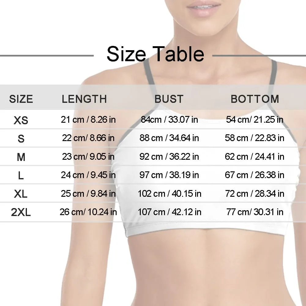 Custom Seamless Face Bikini Top&Bottom Women's Swim Skirt With Bottom Long Sleeve Zip Top