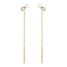 Dot diamond White resin earrings, Yellow Gold