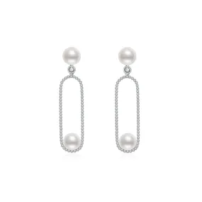 Elegant 18K Solid Gold Freshwater Pearl Earrings KE00008