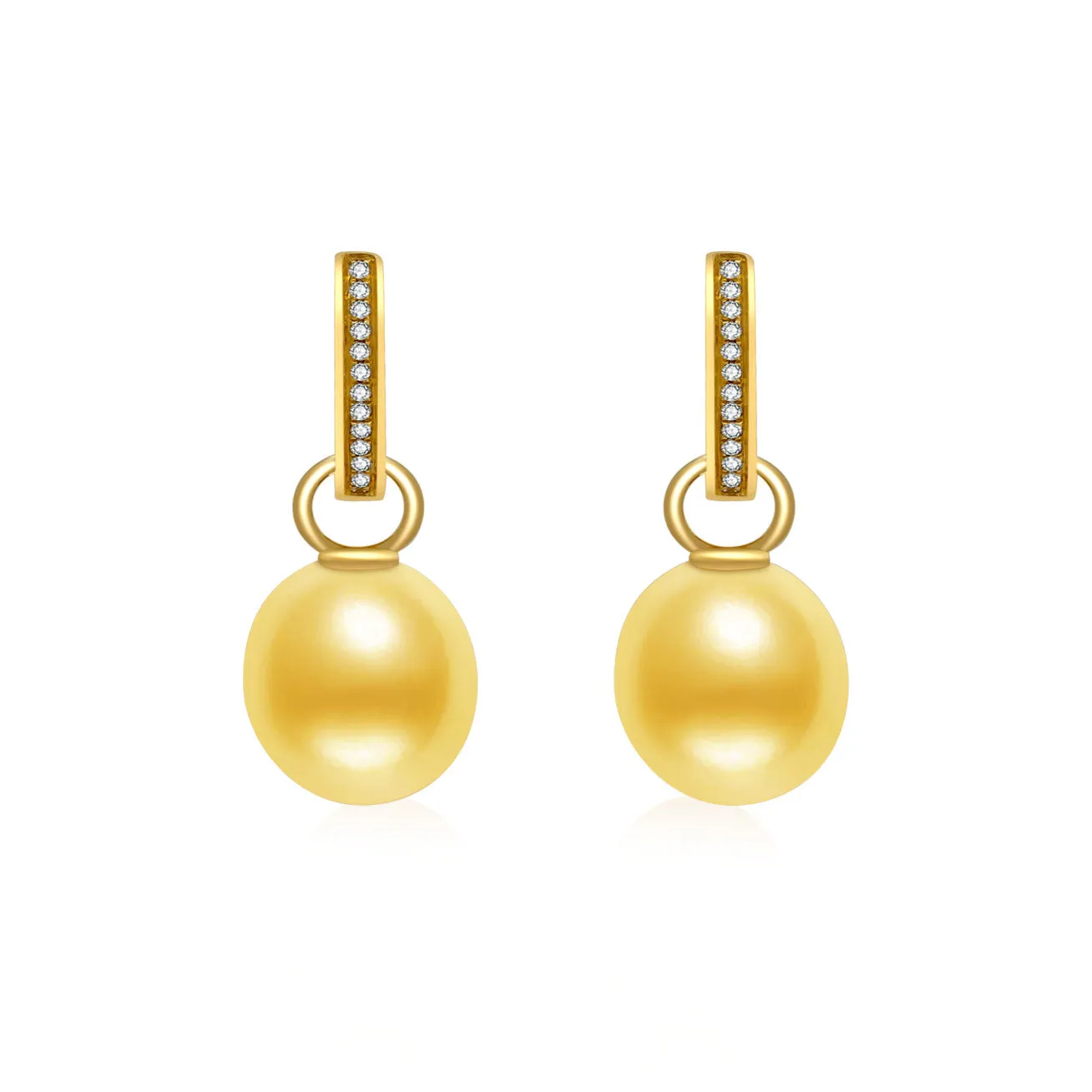 Elegant 18K Solid Gold South Sea Pearl Earrings KE00011