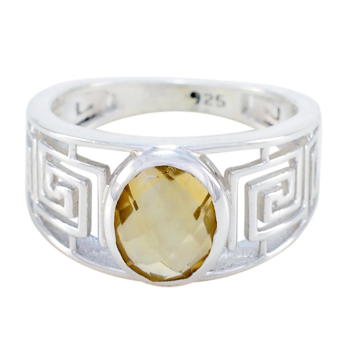 Elegant Gemstones Citrine 925 Sterling Silver Ring Simon Jewelry