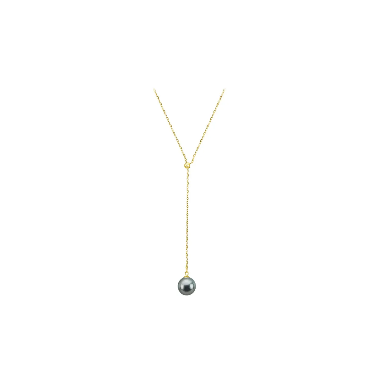 Elegant Saltwater Tahitian Pearl 18K Solid Gold Necklace KN00010