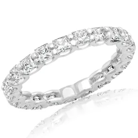 EMBER 2 Carat Princess Cut Diamond Eternity Band in Platinum 10 pointer By Mike Nekta SIZE 4-9