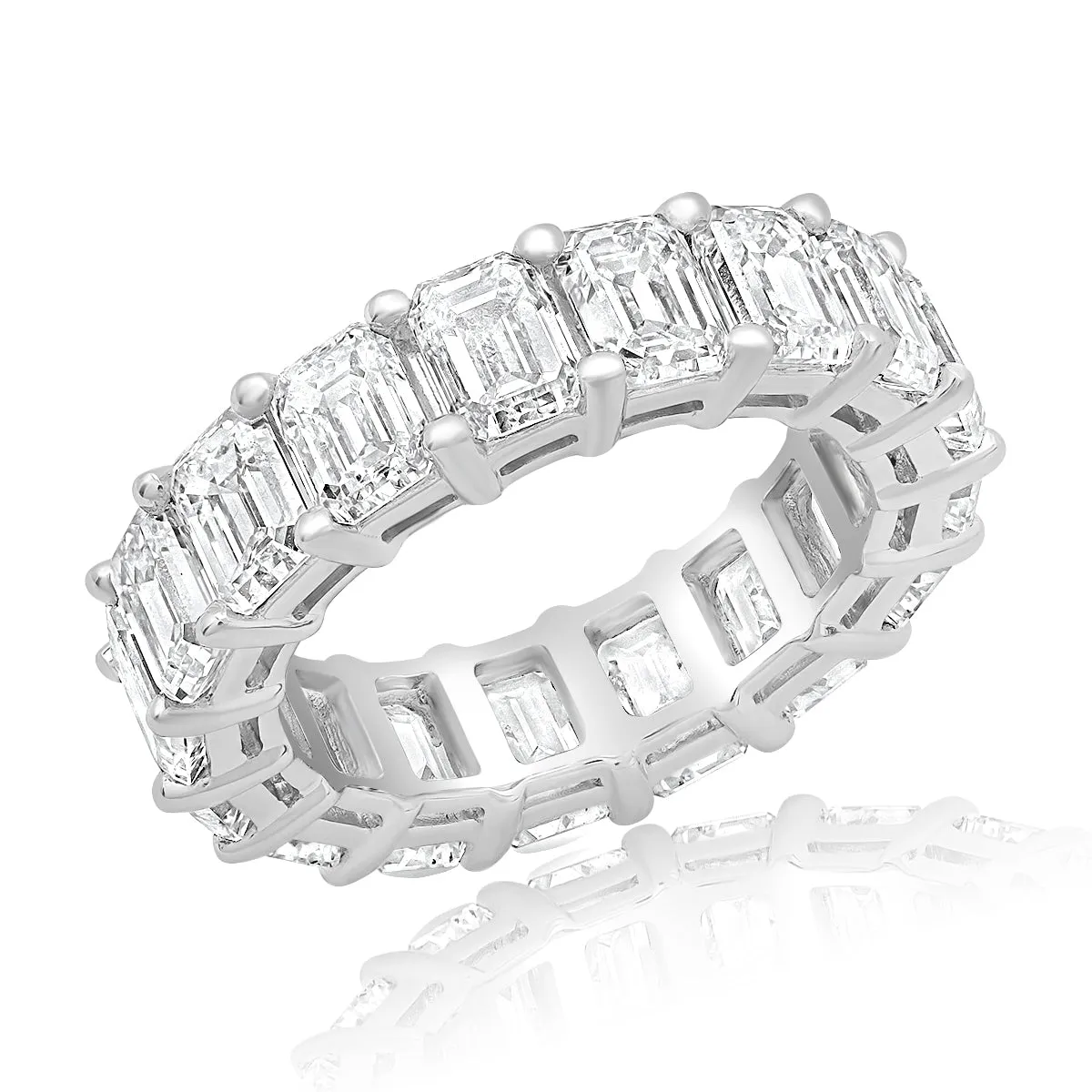 FAY 3-4 Carat Emerald Cut Diamond Eternity Band Lab Grown in Platinum 15 pointer VVS-VS/D-G By Mike Nekta SIZE 4-9