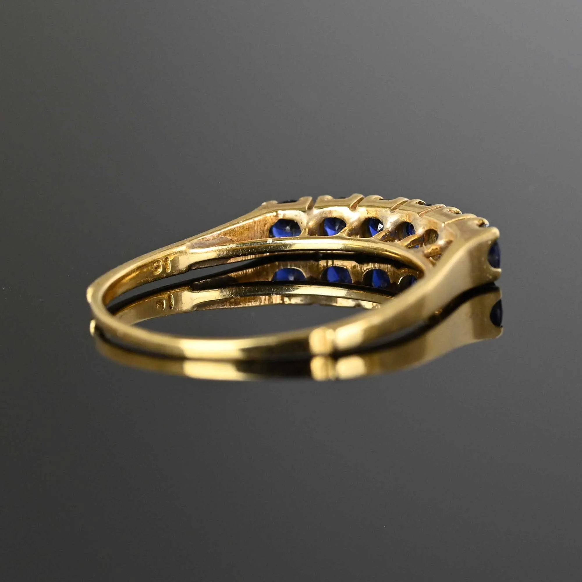 Fine Half Eternity 14K Gold Sapphire Ring Band