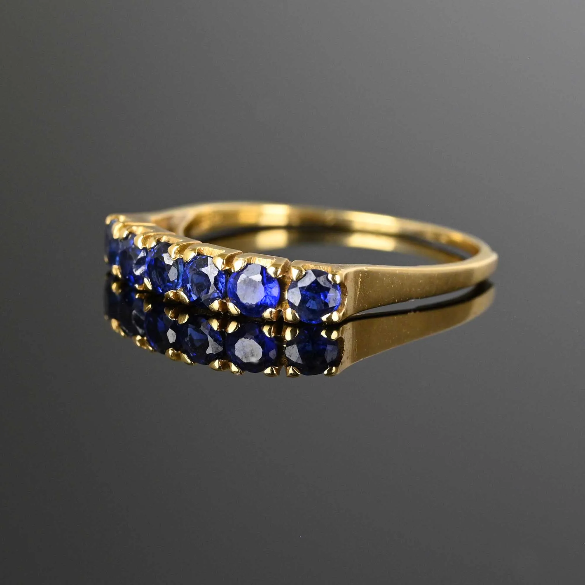 Fine Half Eternity 14K Gold Sapphire Ring Band