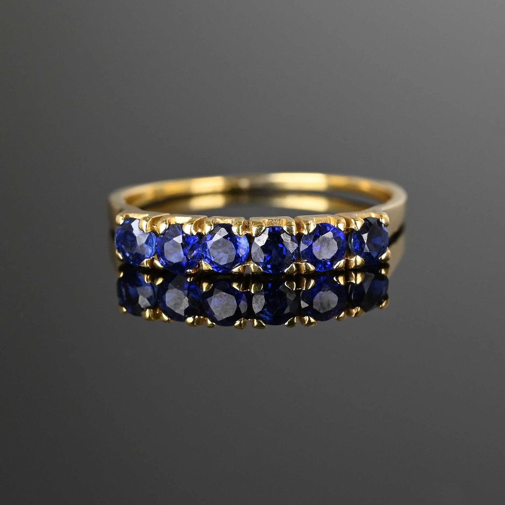 Fine Half Eternity 14K Gold Sapphire Ring Band